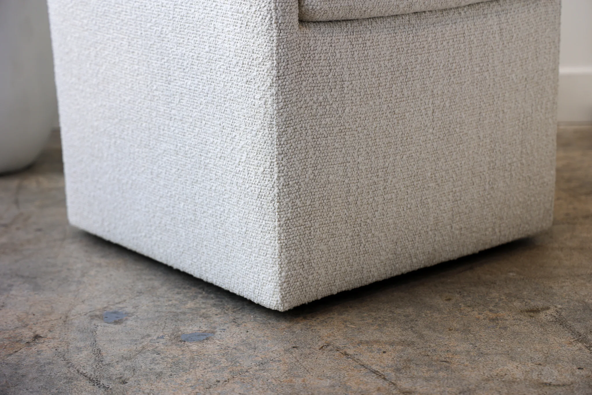 Trask Boucle Rolling Dining Chair - Image 3